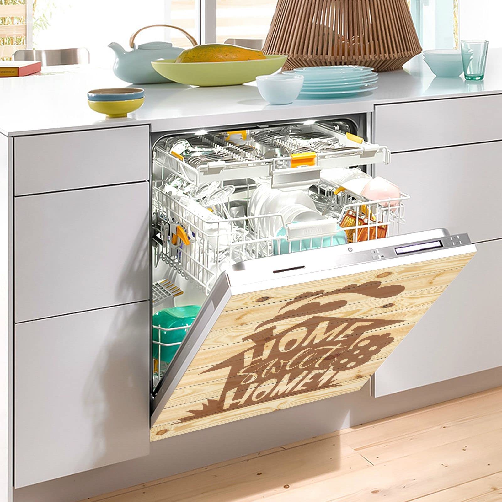 Kitchen Decor Dishwasher Magnet Cover Sticker - Washing Machine & Refrigerator Panel Decal | Home Sweet Home Magnetic Sticker for Fridge, Cabinets & Doors | Perfect for Home Kitchen Organization & Appliance Decoration