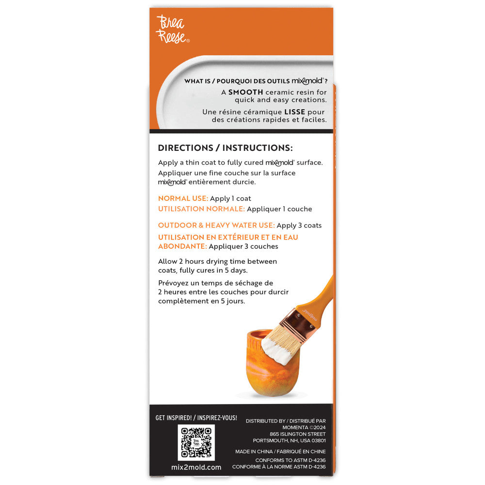 Brea Reese Mix2Mold Matte Sealer - 6 fl oz with Brush | DIY Crafts, Resin Art, Jewelry Making & Home Decor Projects