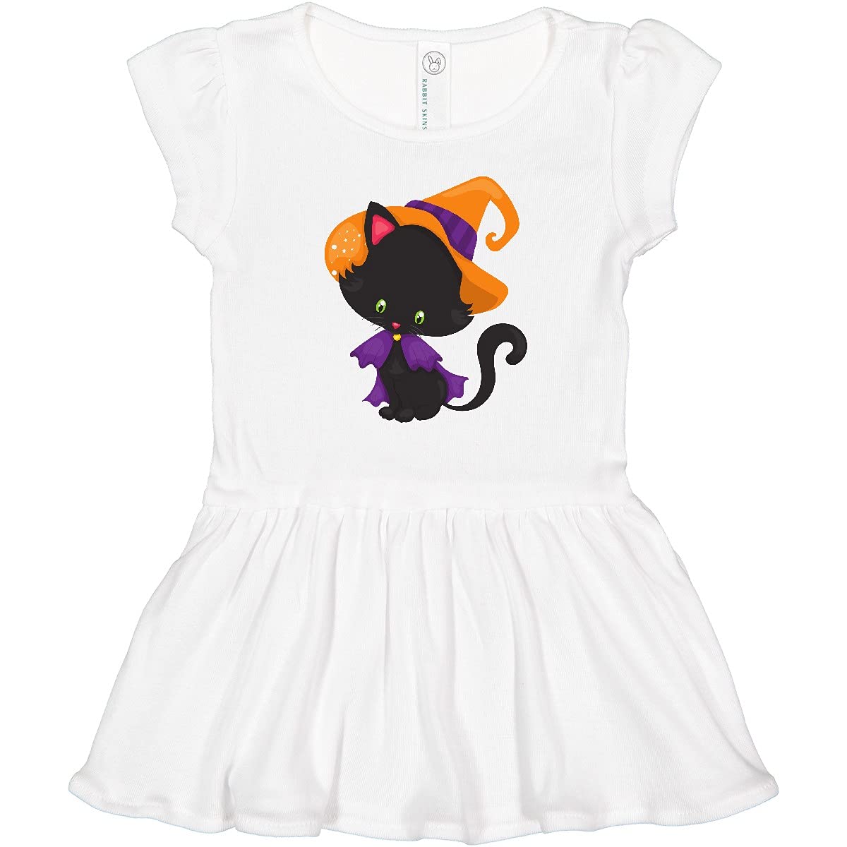 Inktastic Halloween Cat Toddler Dress - Cute Black Cat with Witch Hat Costume for Girls & Boys | Perfect for Trick-or-Treating, Halloween Parties & Photo Shoots