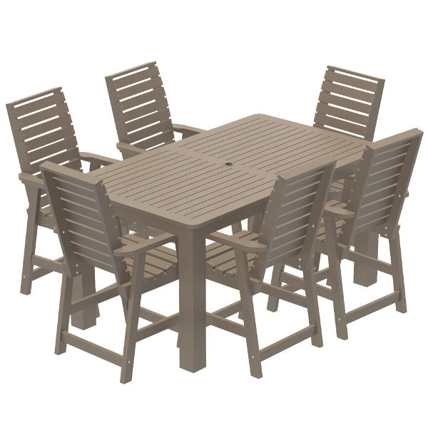 Glennville 7-Piece Counter Height Dining Set - Modern Kitchen & Breakfast Nook Table with Chairs for Small Spaces
