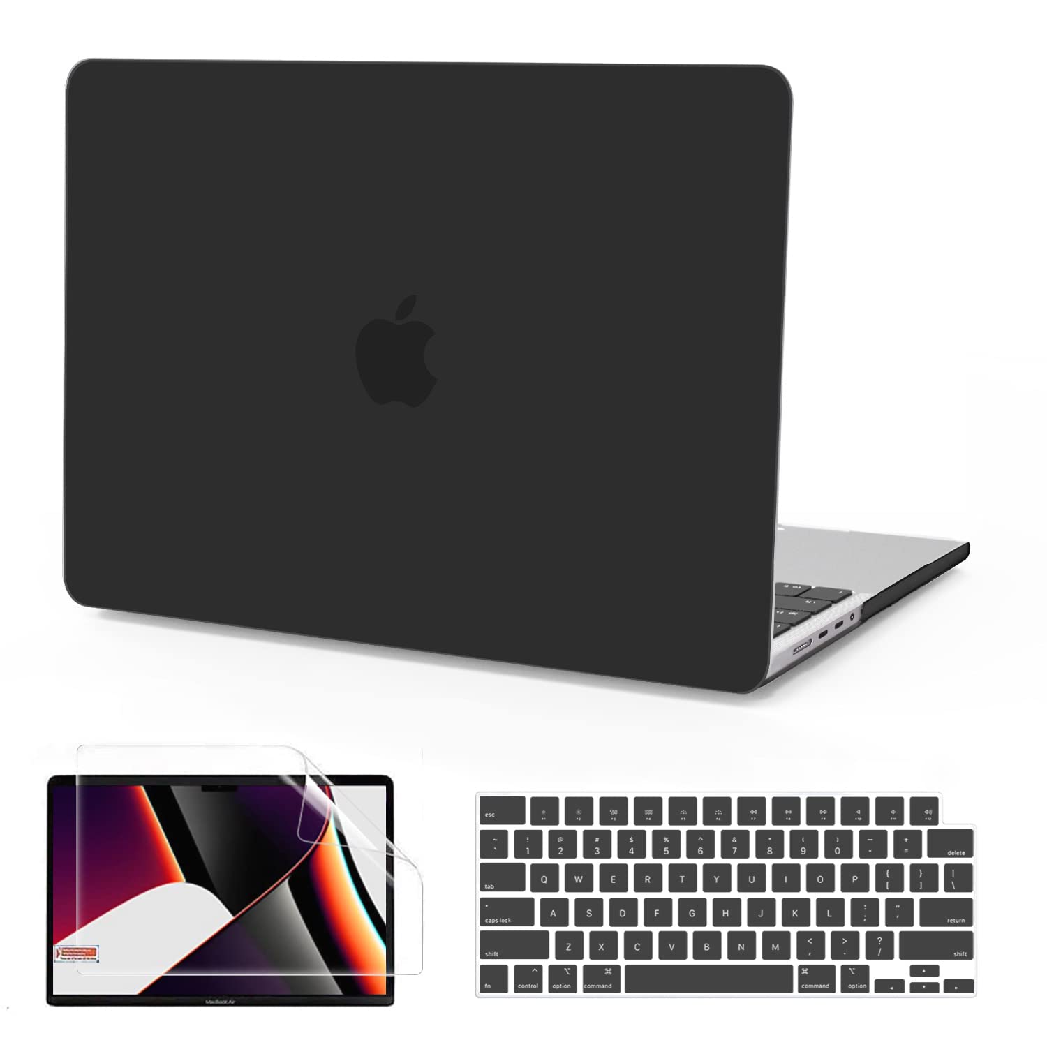 Anban Hard Shell Case for MacBook Pro 14 inch (2021-2022 Release, Model A2442) - Compatible with M1 Pro/Max Chip - Includes Keyboard Cover & Screen Protector - Touch ID Access - Durable Plastic Protection - Perfect for Work, Travel & School Use - Black