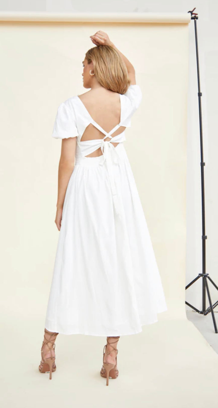 Elegant Lace-Up Back Midaxi Dress for Women - Perfect for Evening Parties, Weddings & Special Occasions