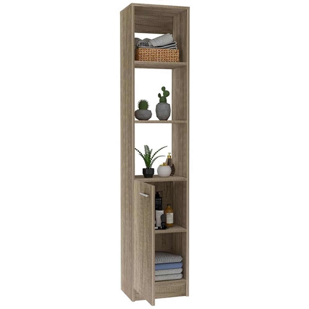 Tuhome Malaga Linen Cabinet Light Oak - Engineered Wood Storage Cabinet for Bedroom, Bathroom & Living Room - Modern Home Organization Solution