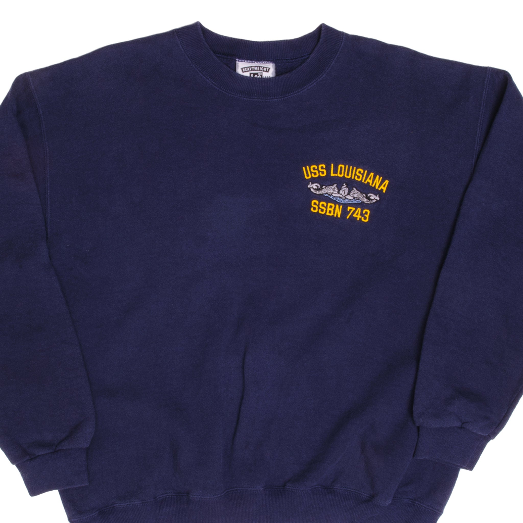 Vintage USN USS Louisiana SSBN 743 Navy Crewneck Sweatshirt - Large Size, 1990s Made in USA - Perfect for Military Enthusiasts & Vintage Clothing Collectors
