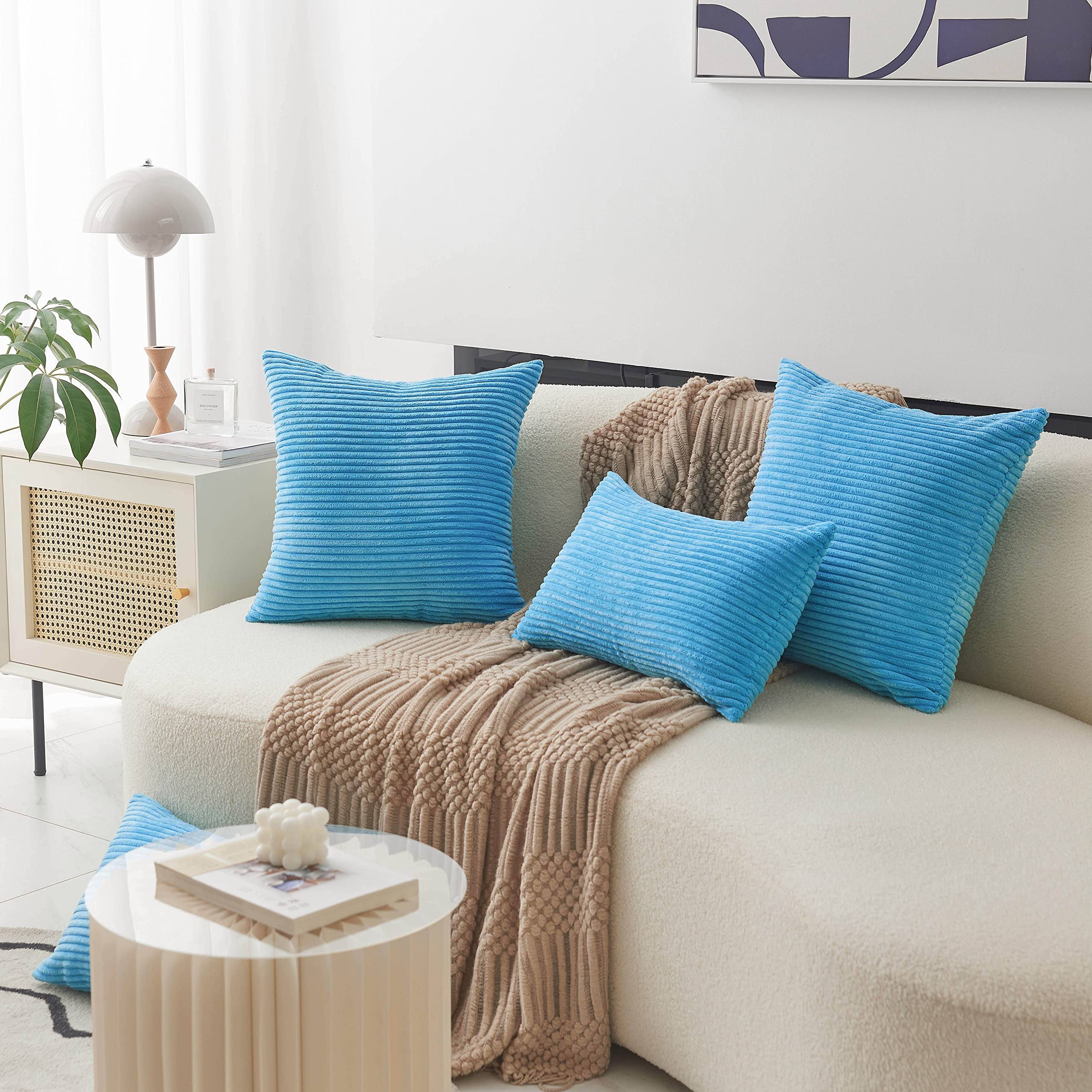 Premium 12x20 Inch Teal Rectangle Lumbar Pillow Cover - Soft Decorative Cushion Case for Sofa, Couch, Bench & Outdoor Furniture - Perfect for Living Room, Bedroom, Patio & Garden Decor