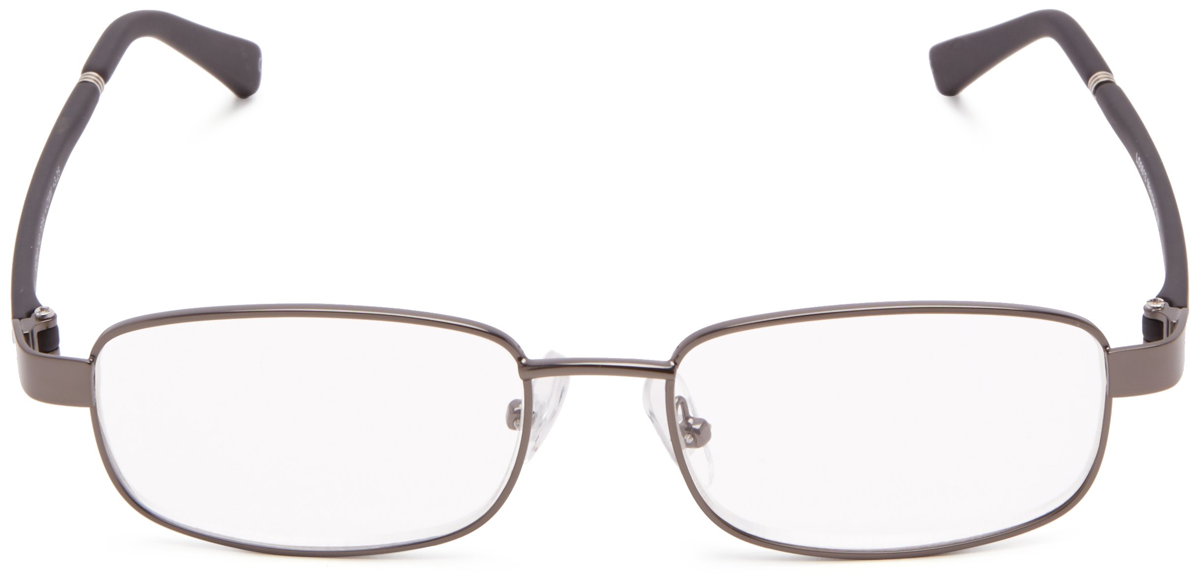 Foster Grant Men's Manning Square Reading Glasses +1.00 to +4.00 Strength | Lightweight Metal Frame | Blue Light Blocking | Perfect for Office Work & Reading Books