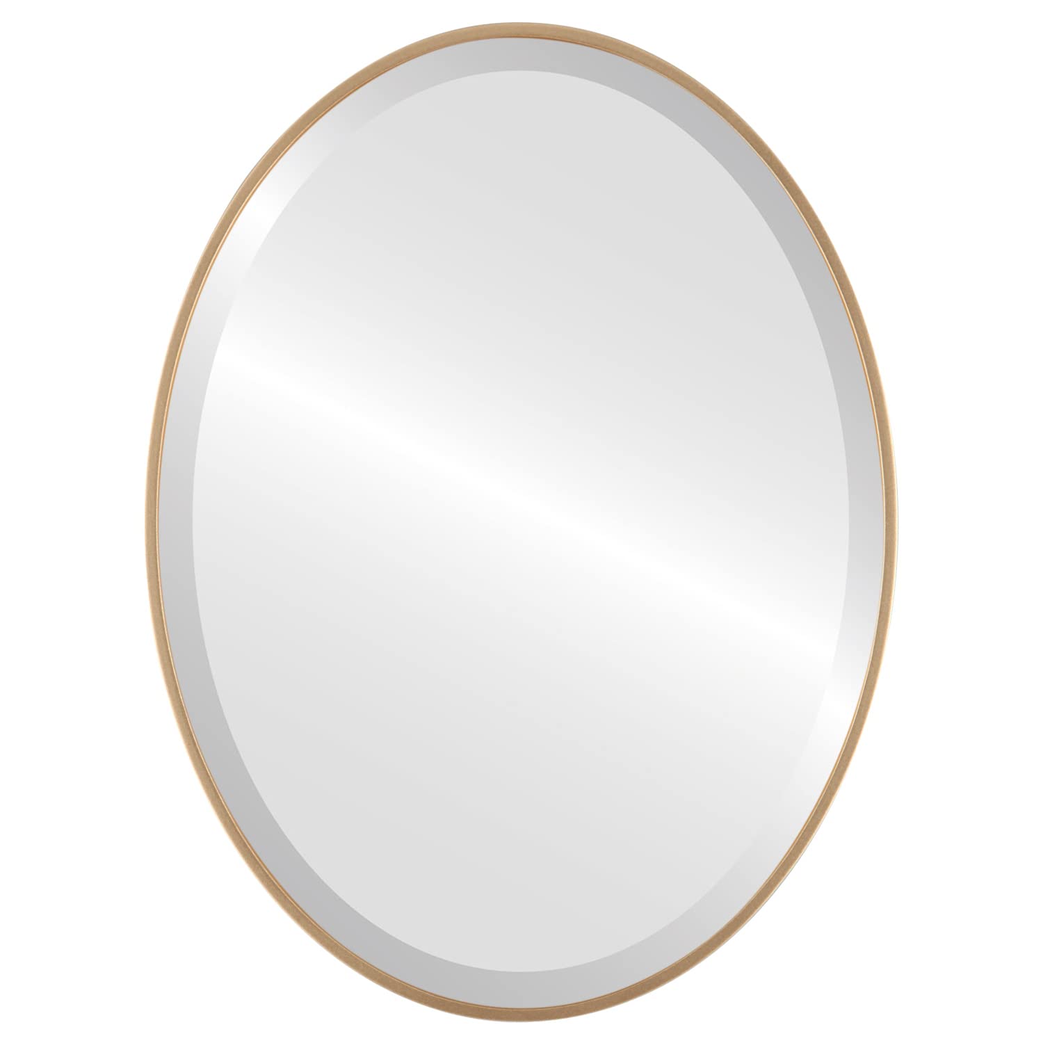 Oval Wooden Beveled Wall Mirror - Gold Framed Decorative Mirror for Bathroom, Bedroom, Living Room & Hallway - 20.6x30.6 Inches - Singapore Style Home Decor - Perfect for Vanity, Entryway & Modern Interior Design