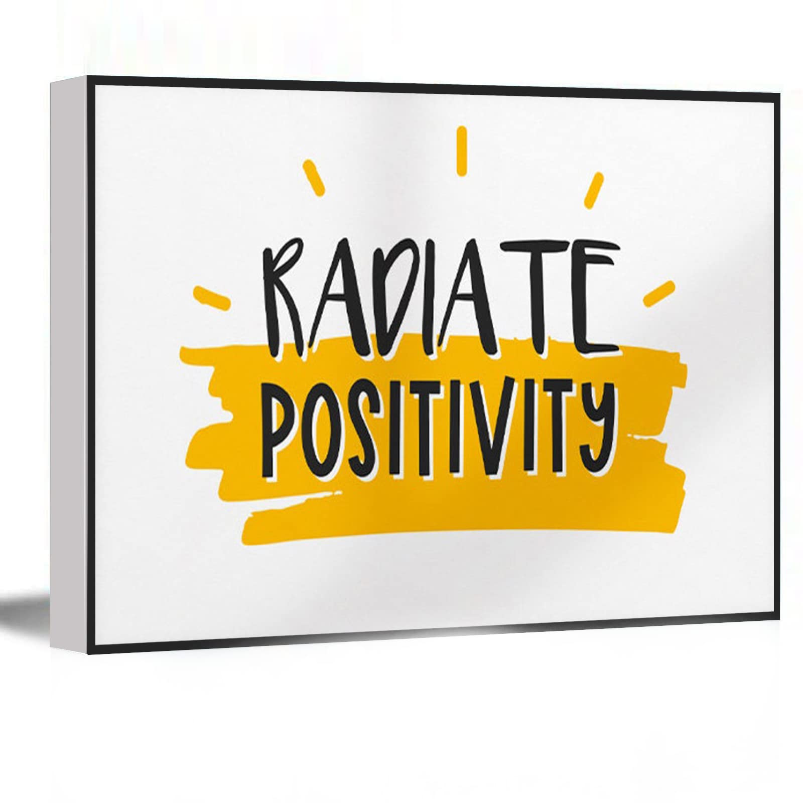 Radiate Positivity UNFRAMED Wall Art Print - 12x18 Inch Modern Canvas Decor for Living Room, Home Office & Dining Room | Uplifting Home & Workspace Décor