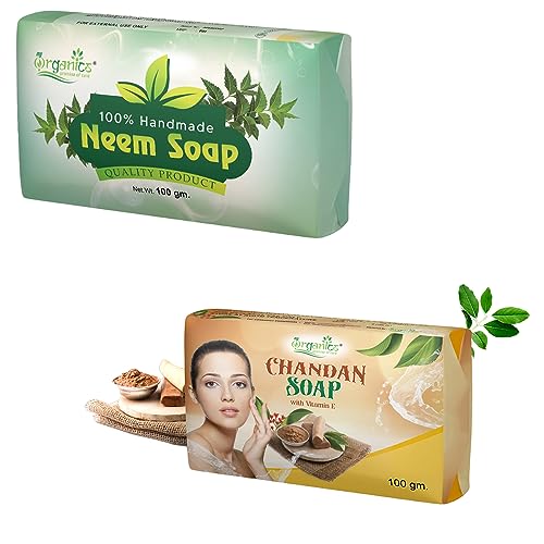 My Organics Neem & Chandan Soap Combo - 200g | Natural Ayurvedic Skincare for Acne & Glowing Skin | Perfect for Daily Cleansing & Relaxation
