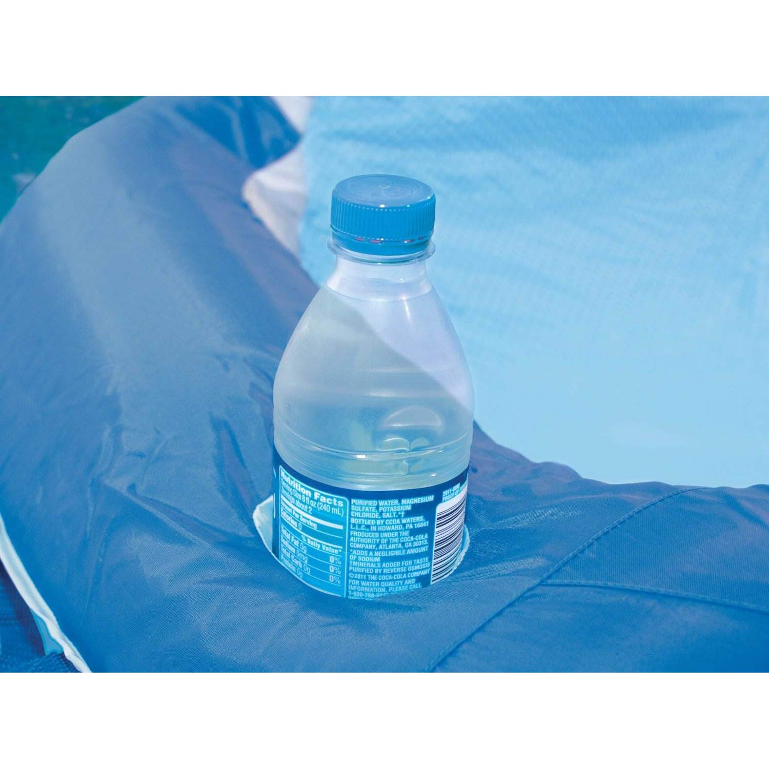 Kelsyus Inflatable Floating Pool Lounger Chair - 2 Pack Blue with Cup Holder & Clips - Perfect for Relaxing in Swimming Pools, Lakes, and Beaches