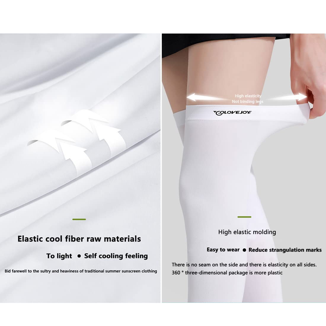 UPF 50+ Sun Protection Golf Socks - Ice Silk Breathable Cool Thigh High Socks for Women & Men - Summer Sports, School, Daily Wear & Cosplay - Perfect for Outdoor Activities, Golfing & Fashion Outfits