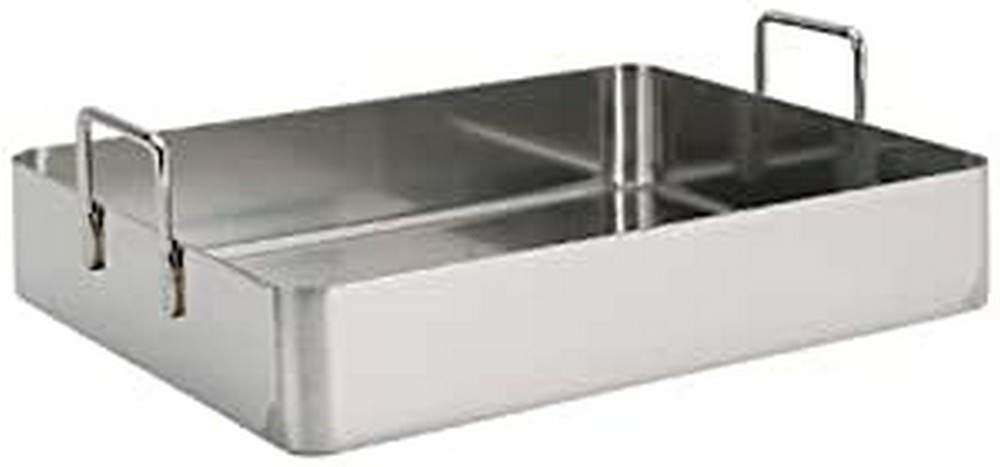 Premium Stainless Steel Roasting Pan for Turkey, Chicken & Vegetables - 16 Inch Small Roaster with Handles - Perfect for Thanksgiving, Christmas & Holiday Cooking - Oven & Dishwasher Safe