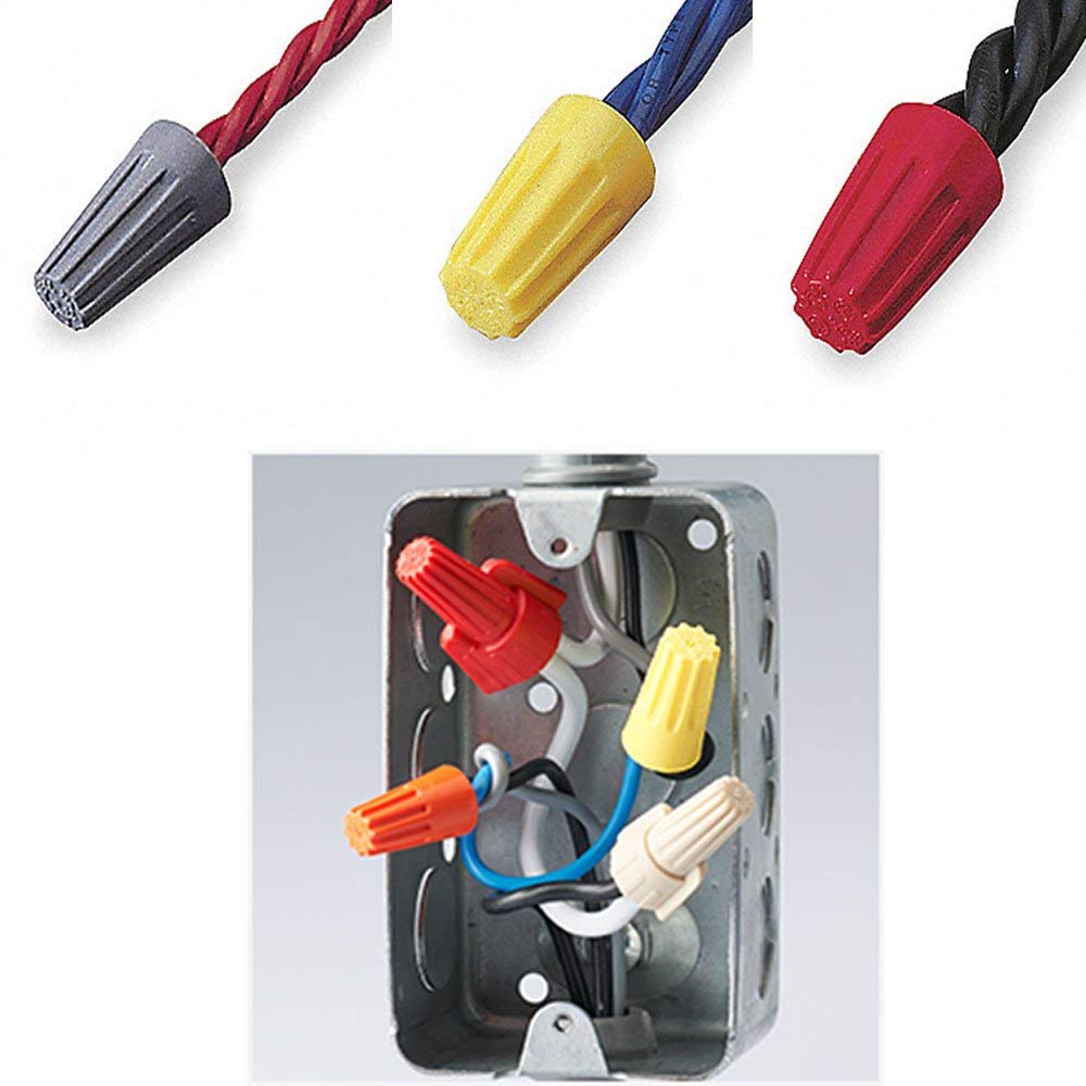500Pcs Grey Twist-on Wire Connectors - #22-#20 AWG Spring-Loaded Electrical Caps for Easy Installation | Ideal for Home Wiring, DIY Projects & Electrical Repairs