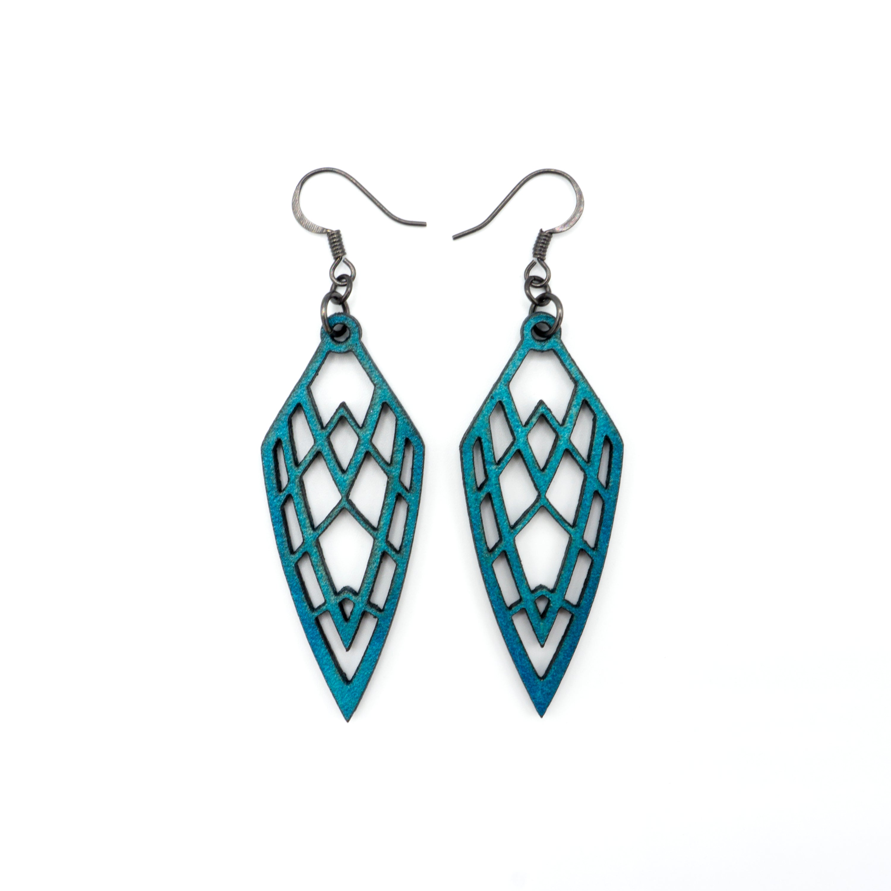 Arrowhead 01 [S] - Handmade Leather Earrings with Turquoise Pearl Accents | Boho Chic Jewelry for Women | Perfect for Festivals, Parties & Everyday Wear