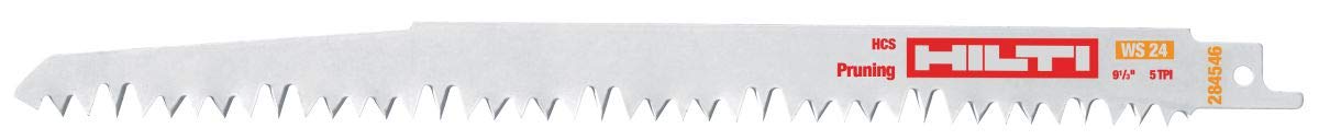 Hilti W-CSR WS 24 Reciprocating Saw Blade for Wood Cutting - 284546 - Pack of 5 - Ideal for Tree Trimming, Landscaping & DIY Wood Projects