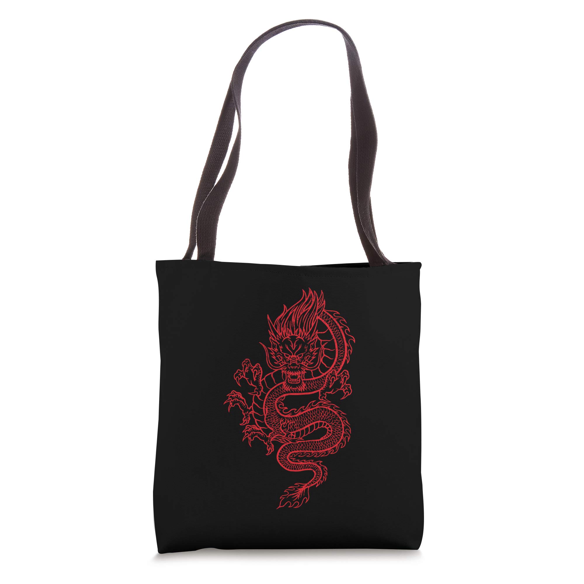 Stylish Red Dragon Tote Bag - Durable Canvas Shoulder Bag for Women & Men - Perfect for Shopping, Beach, Work & Travel Accessories