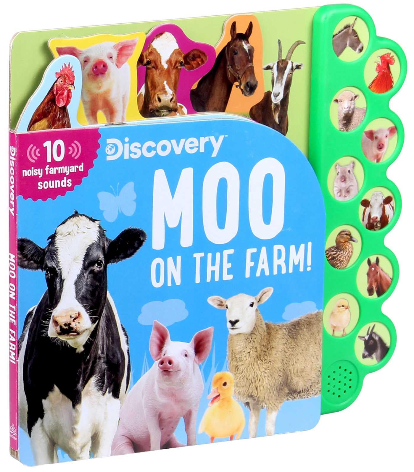 Discovery: Moo on the Farm! - Interactive 10-Button Sound Book for Kids | Animal Sounds Learning Toy for Toddlers | Perfect for Storytime, Preschool Education & Early Childhood Development