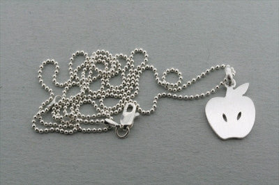 Apple Pendant Necklace with 45cm Ball Chain - Elegant Jewelry Gift for Women, Perfect for Everyday Wear & Special Occasions