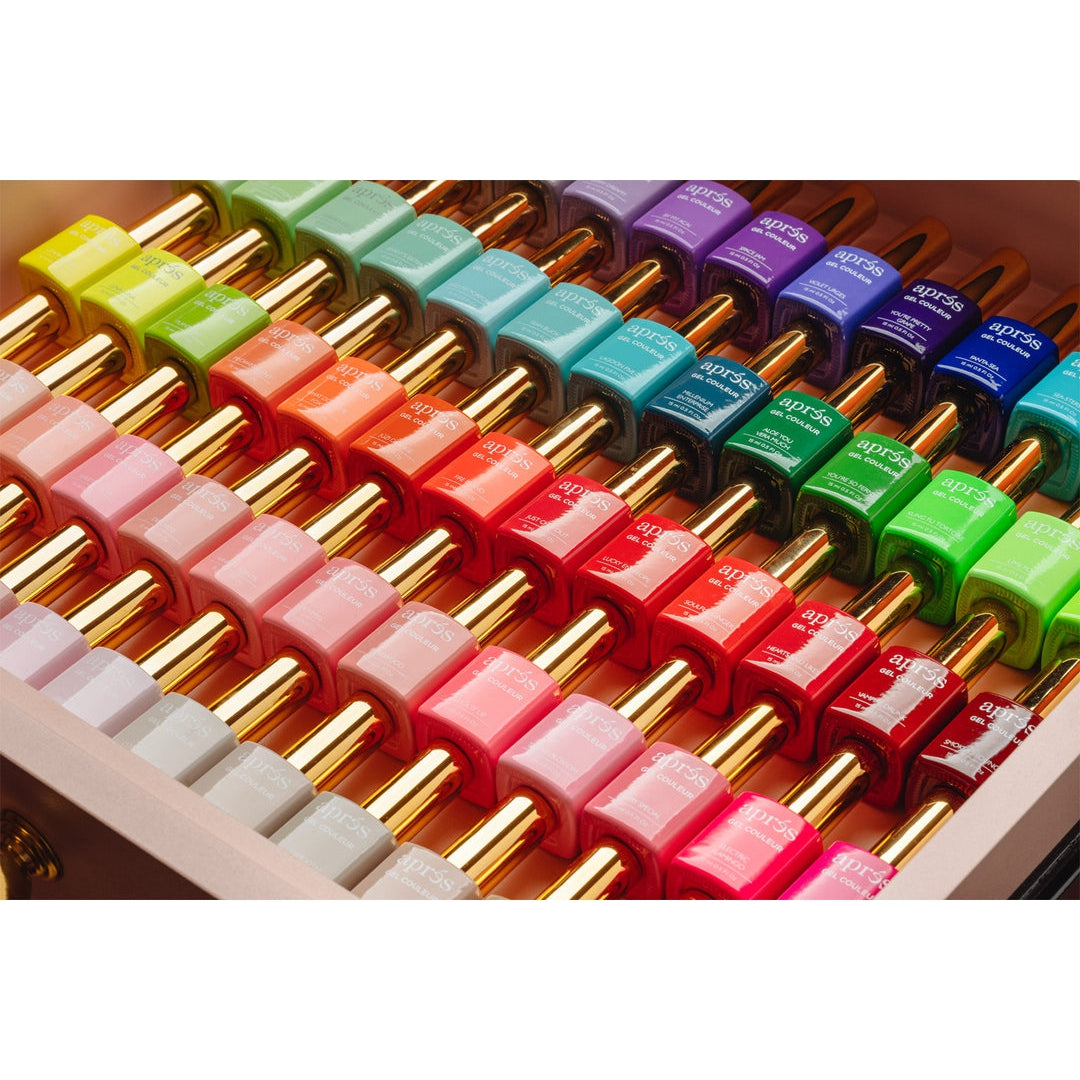 Apres 100 Gel Nail Polish Colors Set - Professional Salon & DIY Manicure Kit for Long-Lasting Nail Art Designs (Home, Party, Wedding, Salon Use)