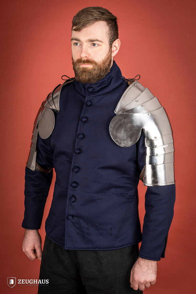 1400-1450 Polished Pauldrons 1.6mm - Medieval Armor Shoulder Guards for LARP, Cosplay & Renaissance Fairs
