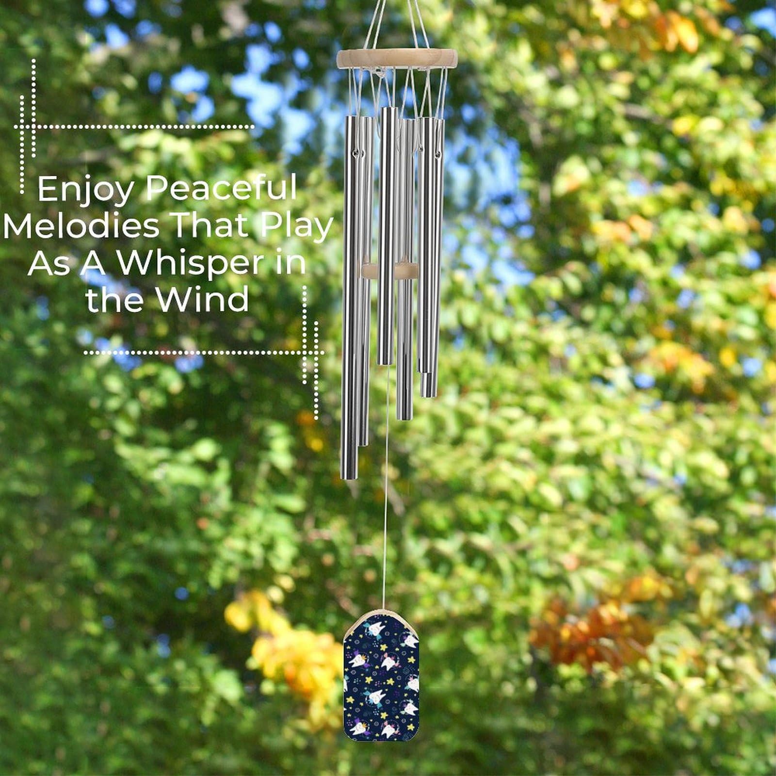 Magic Teeth with Wings Wind Chimes - Outdoor Memorial Wind Chime Gift for Mom & Dad - Patio, Garden & Yard Decor - Perfect for Relaxing in Backyard & Honoring Loved Ones