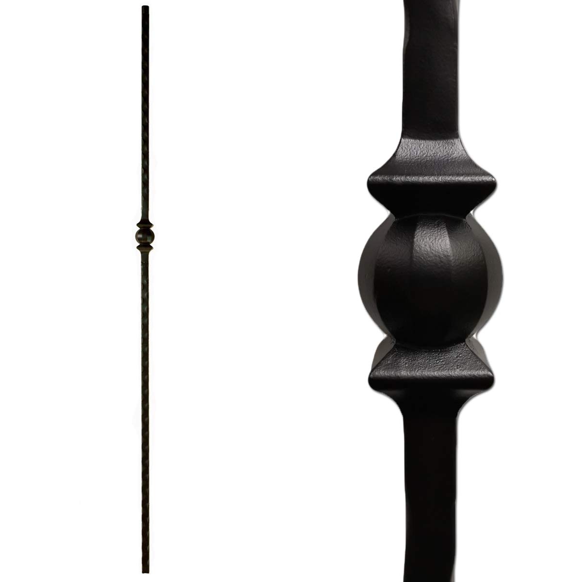 10-Pack Single Forged Ball Hammered Metal Balusters - 9/16