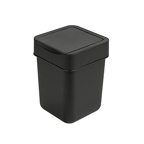 Carrotez 2 Liter Mini Trash Can - Small Countertop Waste Bin for Bathroom, Office, Bedroom & Coffee Bar | Compact 0.5 Gallon Garbage Container | Perfect for Desks, Nightstands & Kitchen Counters - Black