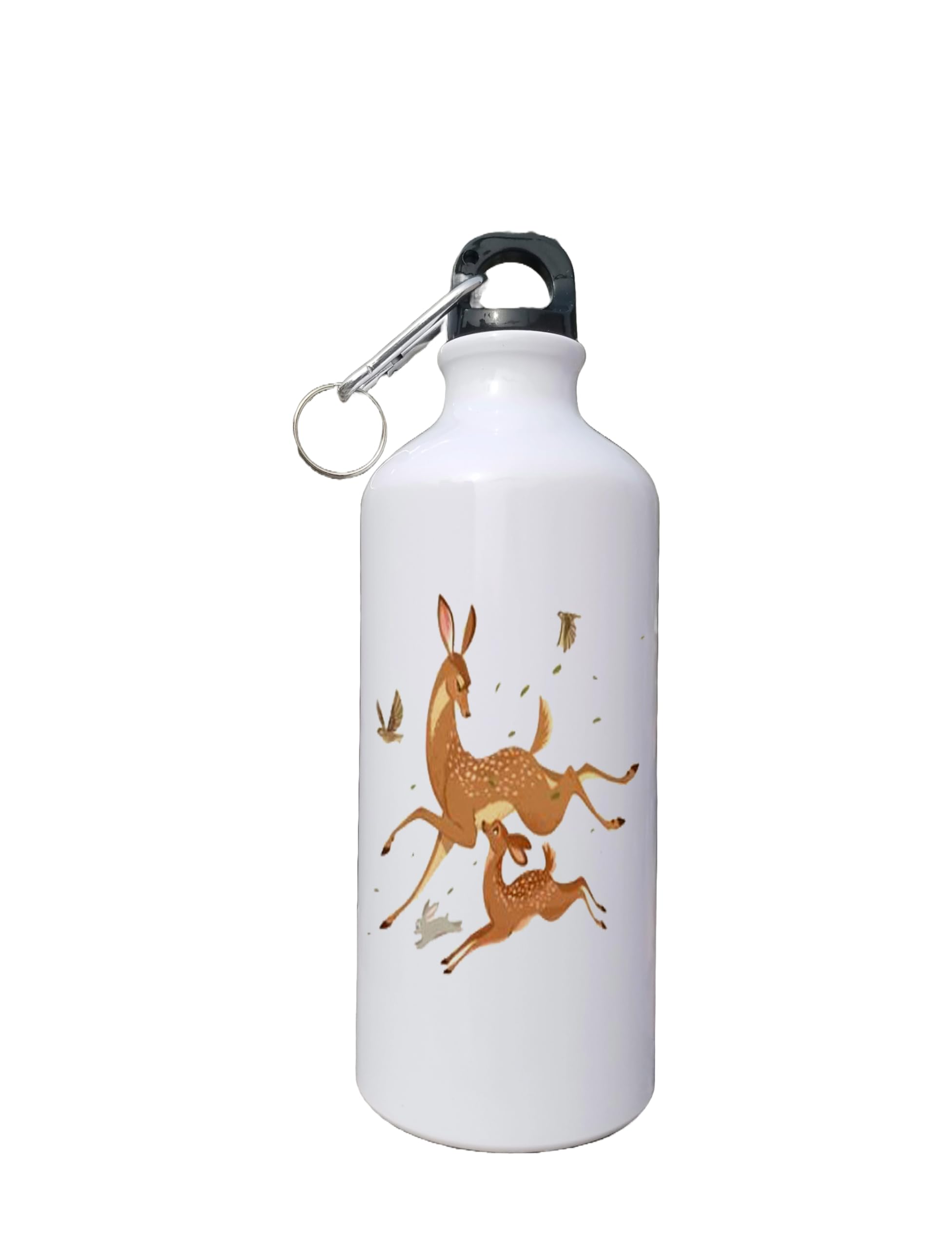 Premium Printed Water Bottle - Insulated Stainless Steel Cold Water Bottle with Unique Hiran Design - Perfect Gift for Gym, Office, Hiking & Outdoor Activities