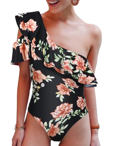 Double Flounce Black&floral