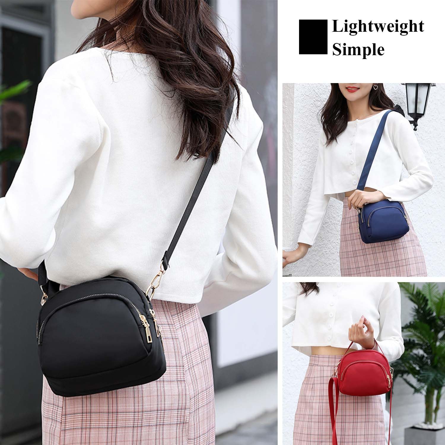Women's Small Crossbody Purse - Nylon Wallet Phone Bag with Adjustable Shoulder Strap - Mini Cell Phone Purse for Everyday Use, Travel & Shopping
