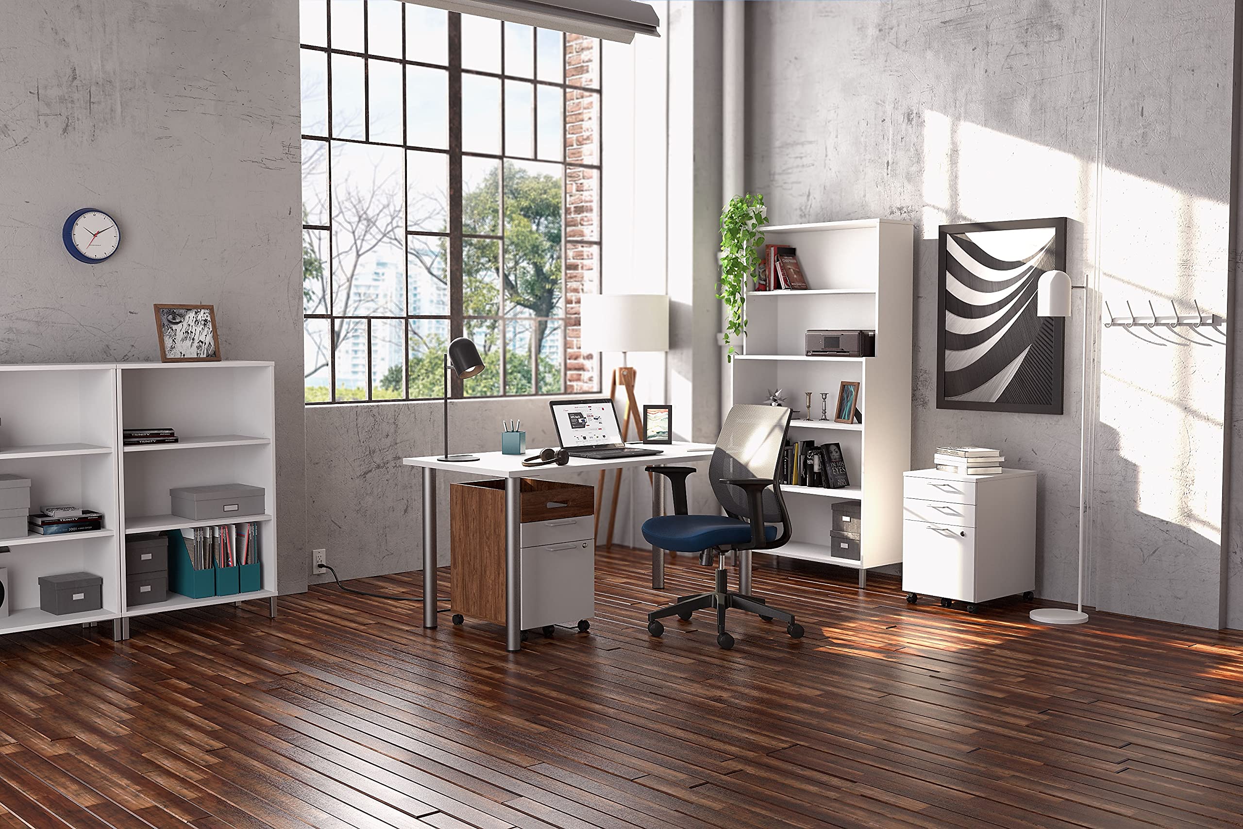 2-Drawer Vertical File Cabinet with Wheels - Mobile Pedestal Storage for Office Documents & Supplies - Perfect for Home Office, Classroom, or Workspace Organization