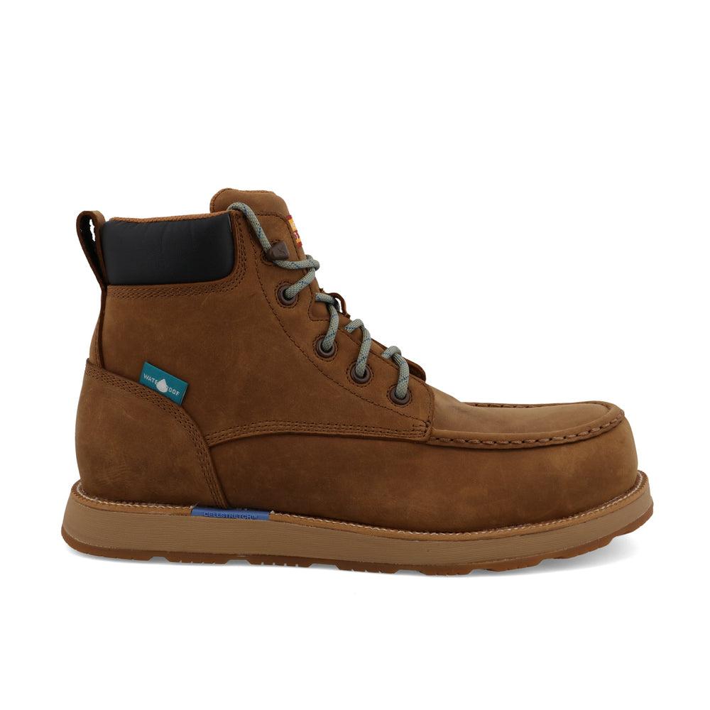 Men's 6-Inch Waterproof Work Boots with Stretch® Comfort Technology & Wedge Sole - Ideal for Construction, Hiking & Outdoor Activities