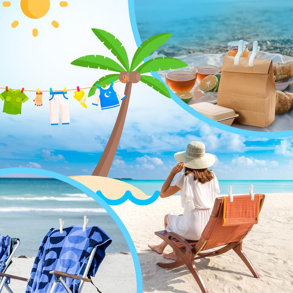 **Heavy Duty Windproof Beach Towel Clips for Chairs - 12 Pack Clothespins, Laundry Clamps & Clothes Pegs - Secure Towels on Lounge Chairs, Cruise Ships & Poolside (3 Colors)**    *(Perfect for Beach Vacations, Pool Parties, Cruise Trips & Outdoor Lounging)*