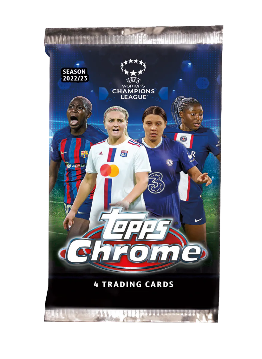 2023 Topps Chrome UEFA Women's Champions League Trading Cards - Single Pack | Collectible Soccer Cards for Fans & Investors | Perfect for Sports Memorabilia Collections & Gifts