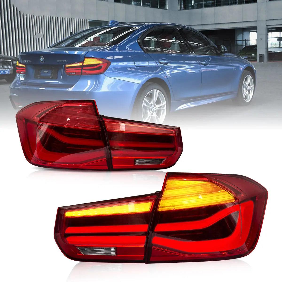 LED Tail Lights Assembly with Sequential Amber Turn Signal for 2012-2019 BMW 3 Series 6th Gen (F30 F35 F80) - Upgrade Your Car's Style & Safety for Night Driving & Enhanced Visibility