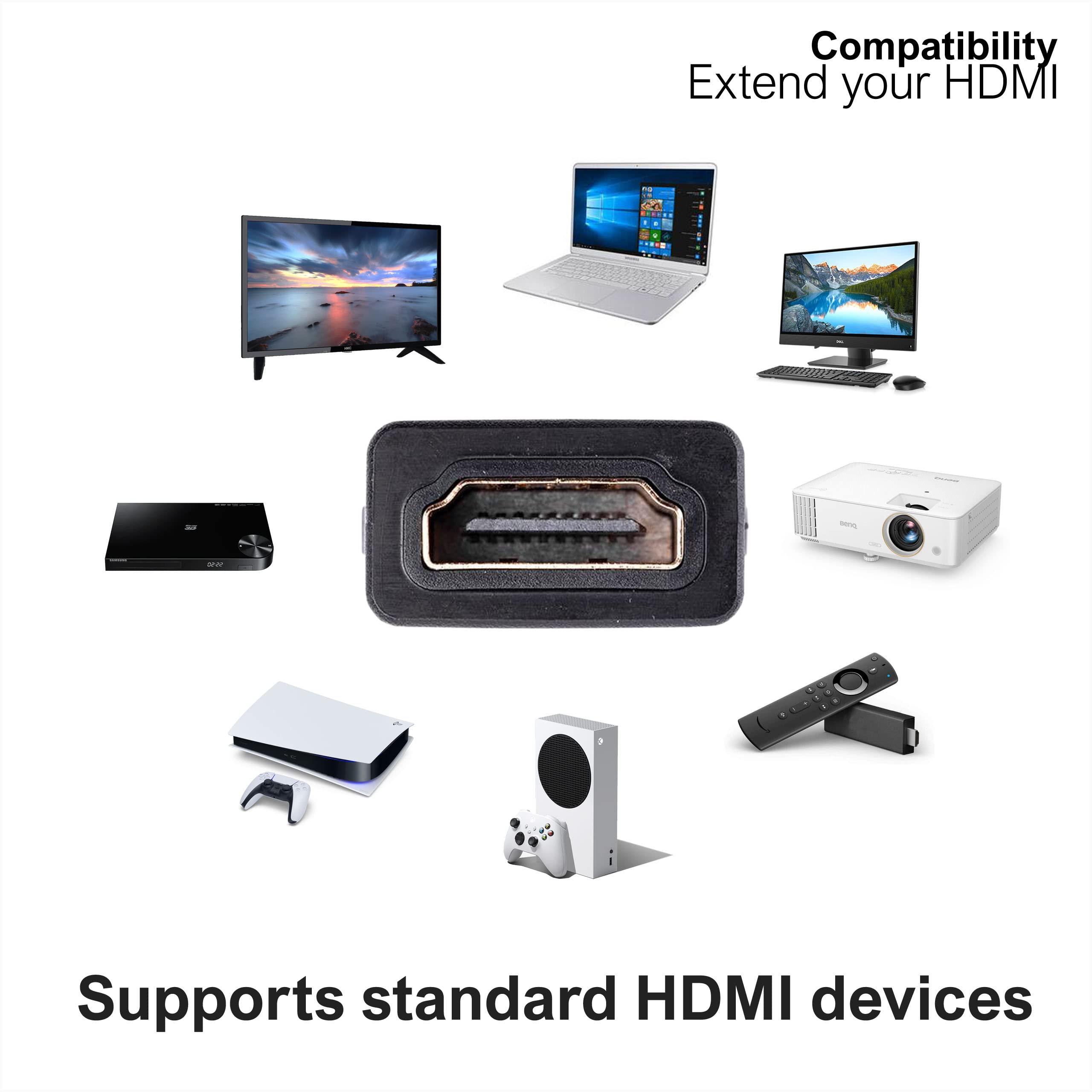 KamKorda Mini DisplayPort to HDMI Adapter - Gold-Plated Male/Female Connector for MacBook Air/Pro & Microsoft Surface Pro/Dock - Perfect for Home Theater, Office Presentations & Gaming Setups