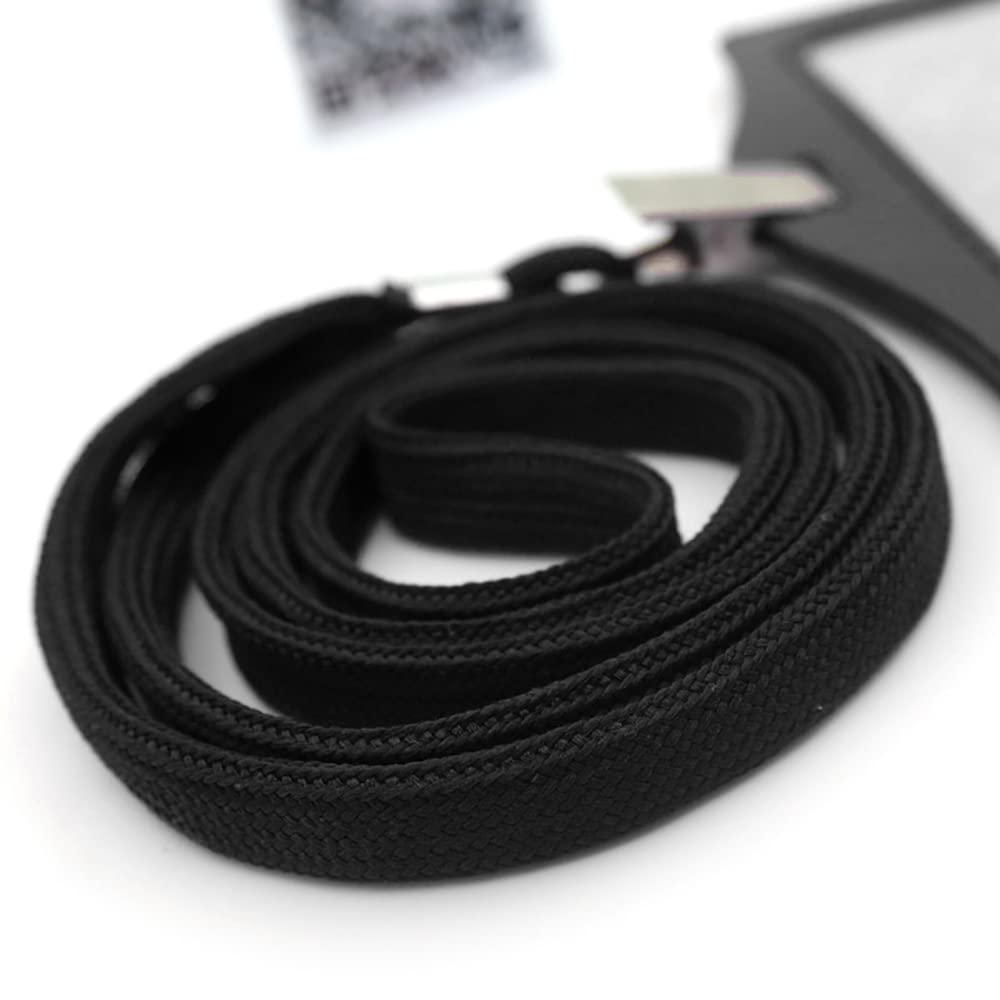Beebel 100 Pack Black Lanyards with Badge Clip for ID Cards & Events