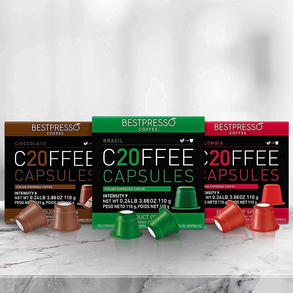 Bestpresso Coffee Pods for Nespresso Original - 240 Capsules Variety Pack (Flavored & Unflavored) | Perfect for Office, Home Brewing & Gifts