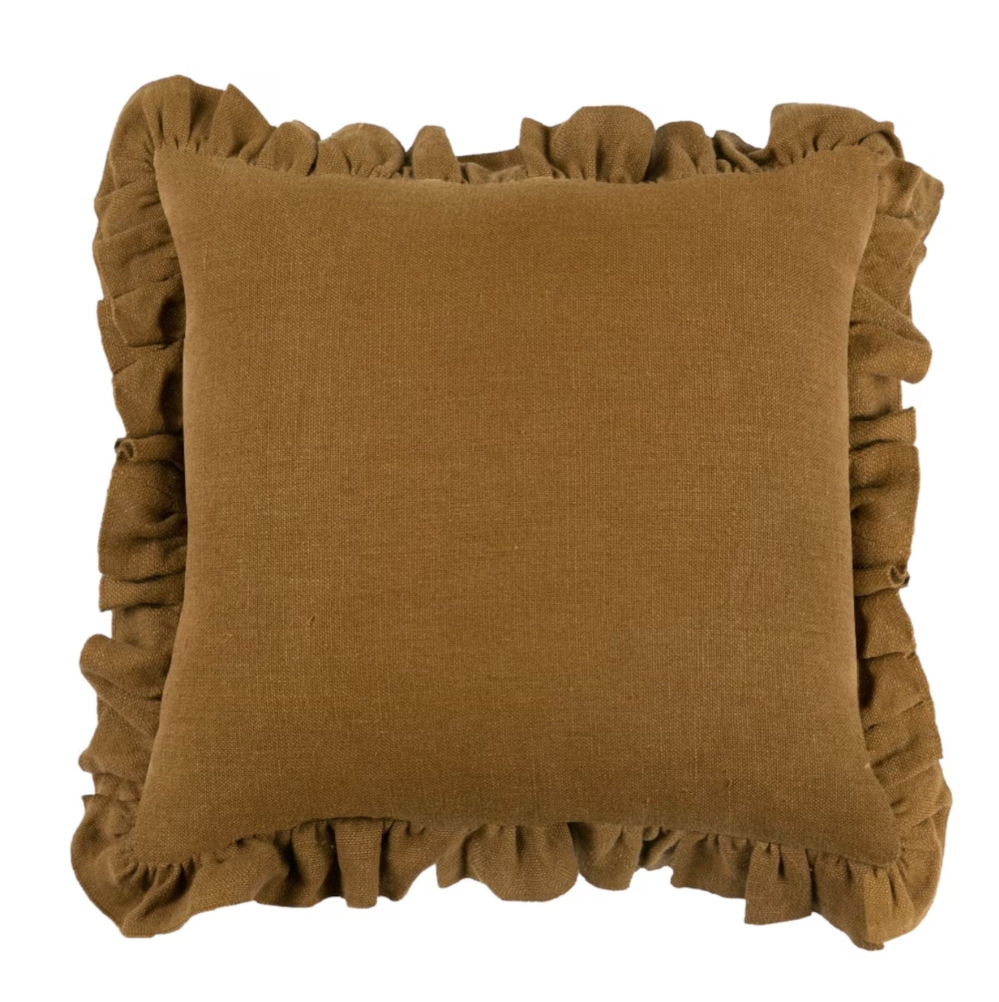 Anika Solid Linen Pillow Cover - Mustard Yellow Home Decor | Ready to Ship | Perfect for Living Room, Bedroom & Sofa Cushions