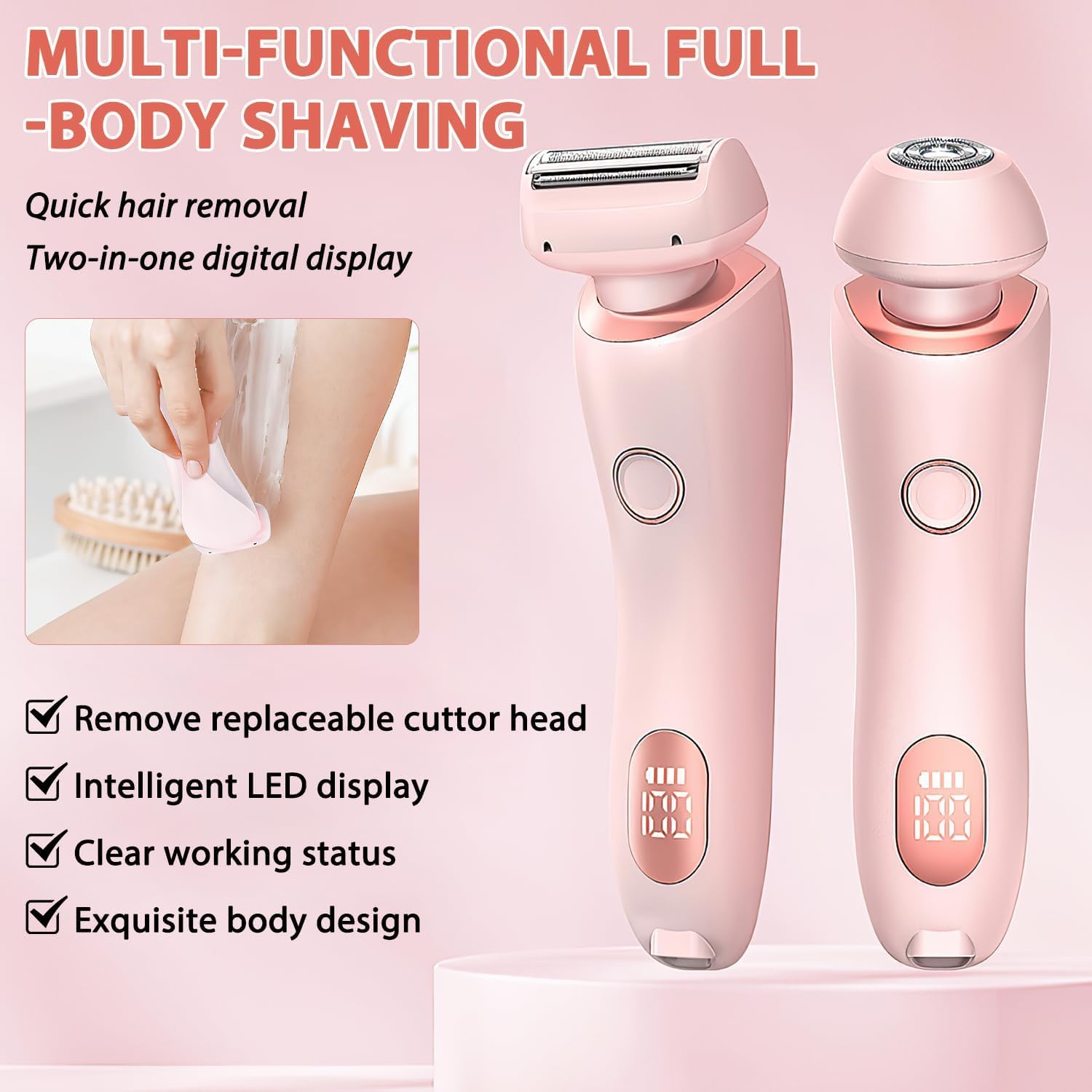 Dusk Razor for Women - The Glide Pro 3.0 Electric Shaver, Waterproof 2-in-1 Wet & Dry Women's Razor with Removable Head (Blue) | Perfect for Travel, Showering & Smooth Legs at Home
