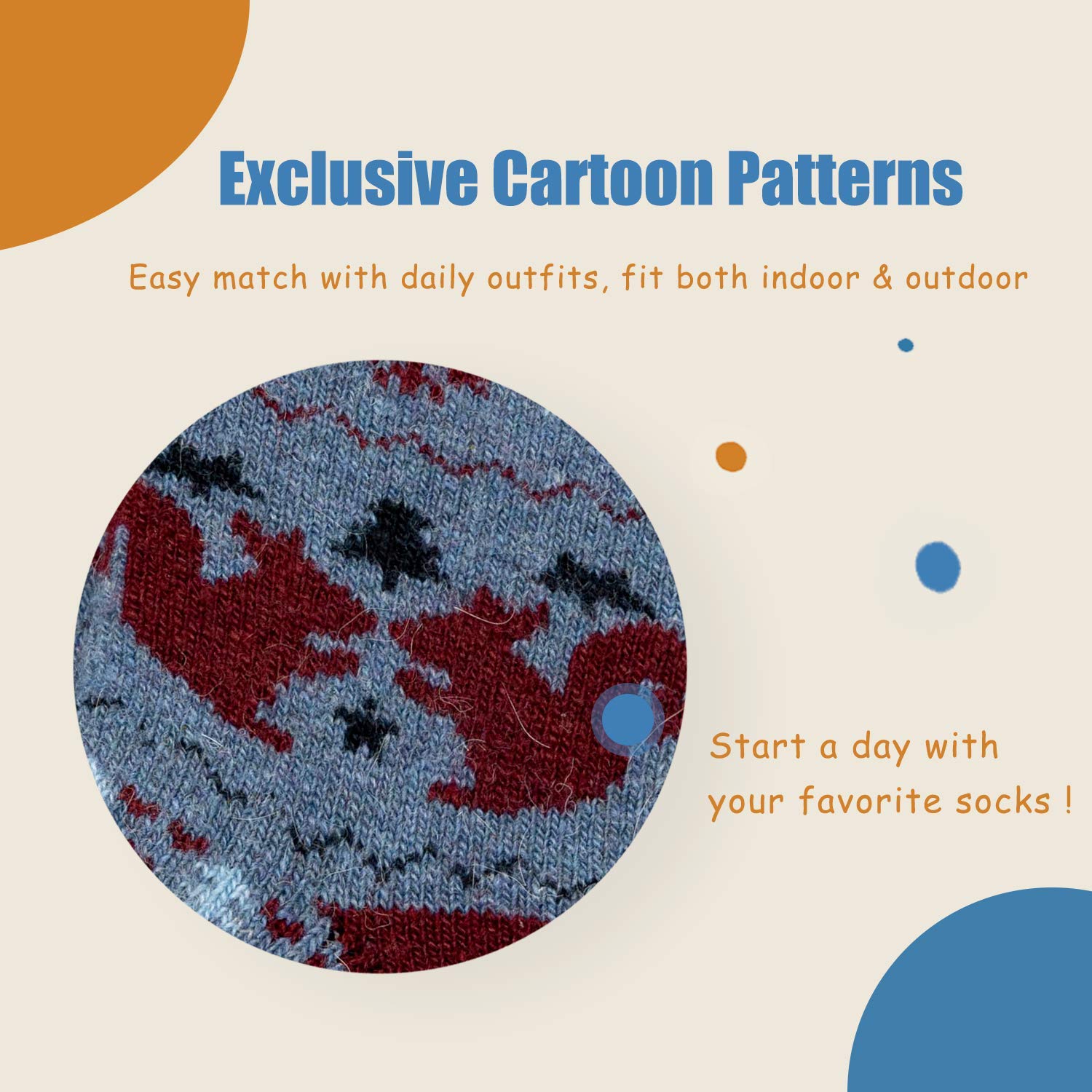 Boys Wool Winter Socks - 6 Pairs Warm Thermal Crew Socks for Kids | Outdoor & School