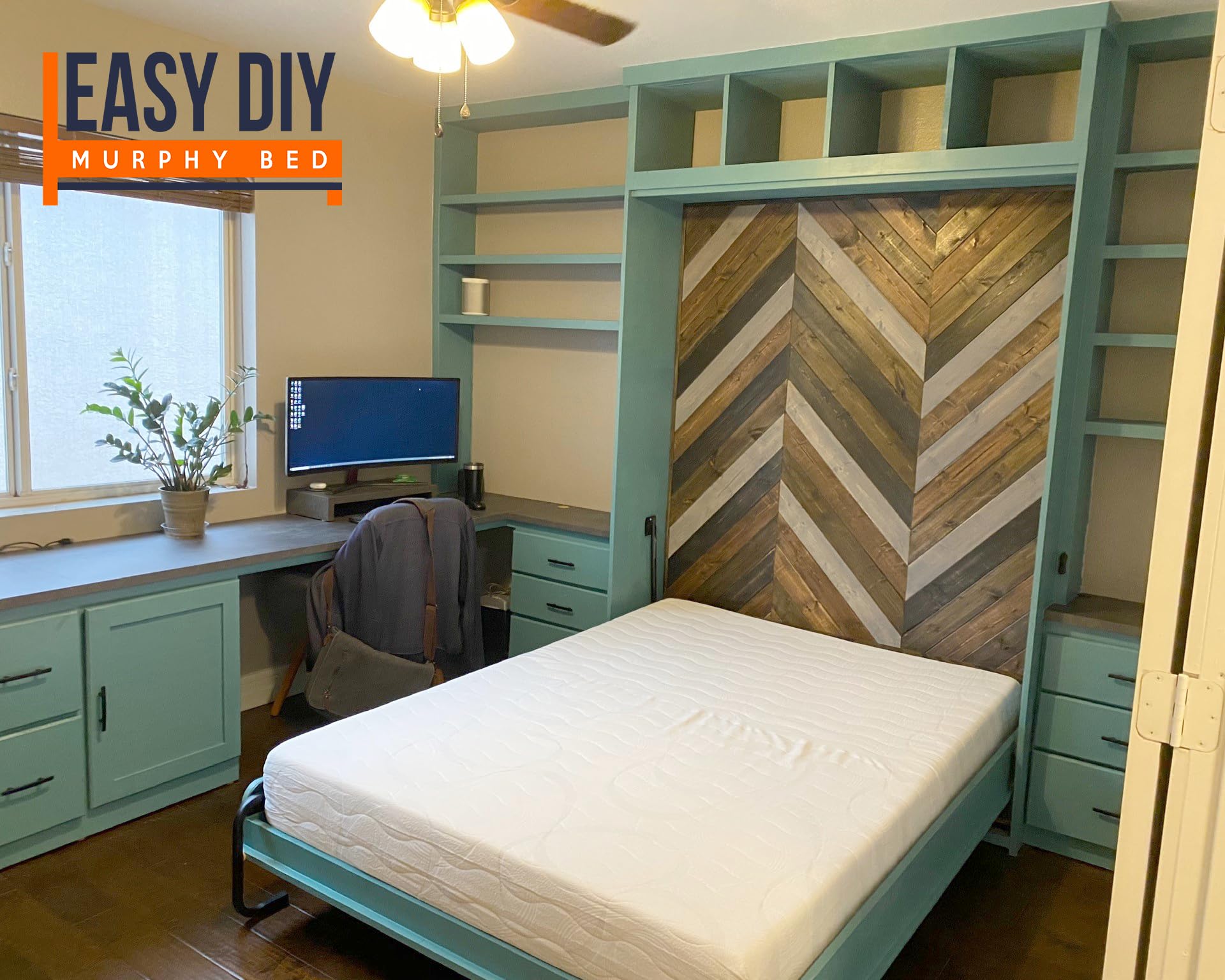 Twin Size Murphy Bed Hardware Kit - Horizontal Folding Wall Bed for Guest Room | Easy DIY Installation | Made in USA | Space-Saving Solution for Small Apartments & Home Offices