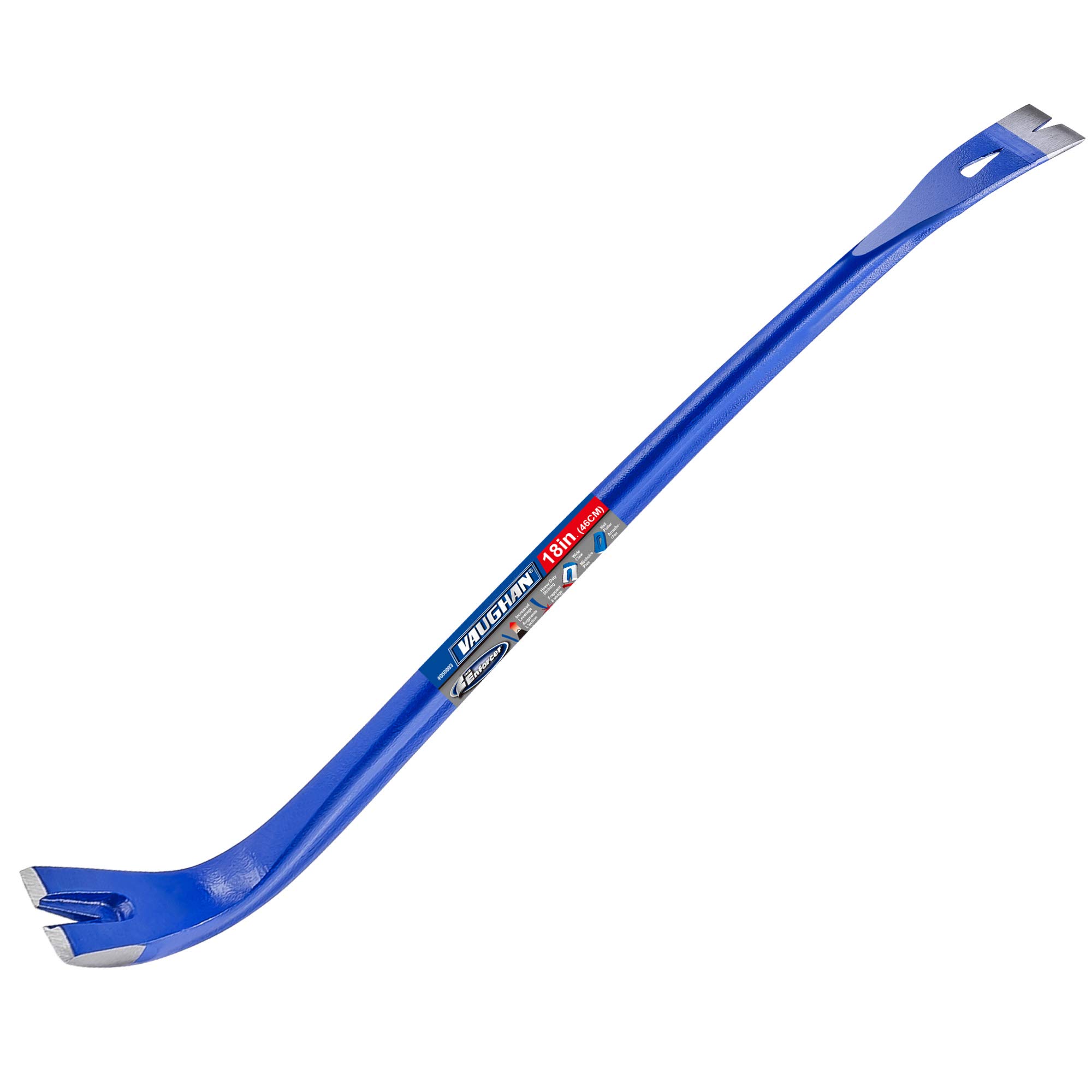 Vaughan 18-Inch Enforcer Pry Bar - Heavy Duty Hand Tool for Demolition, Construction & Remodeling - Blue (050003) - Perfect for DIY Projects, Home Repairs & Professional Use