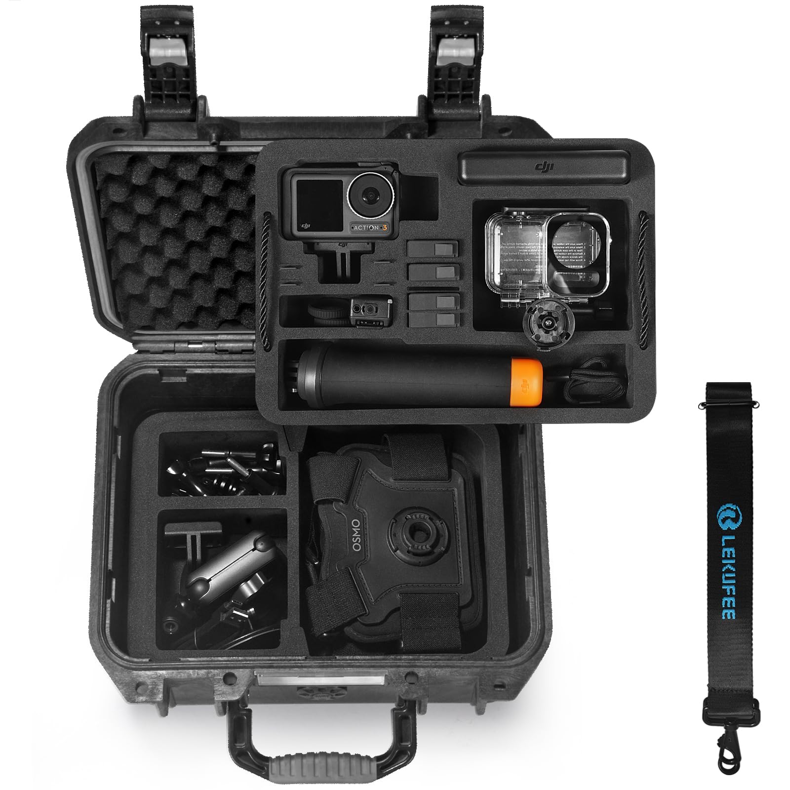 Waterproof Hard Case for DJI Osmo Action 5 Pro/4/3 Action Camera - Protective Storage Box for Standard & Adventure Combo Accessories (Case Only) - Perfect for Travel, Outdoor Adventures & Gear Protection