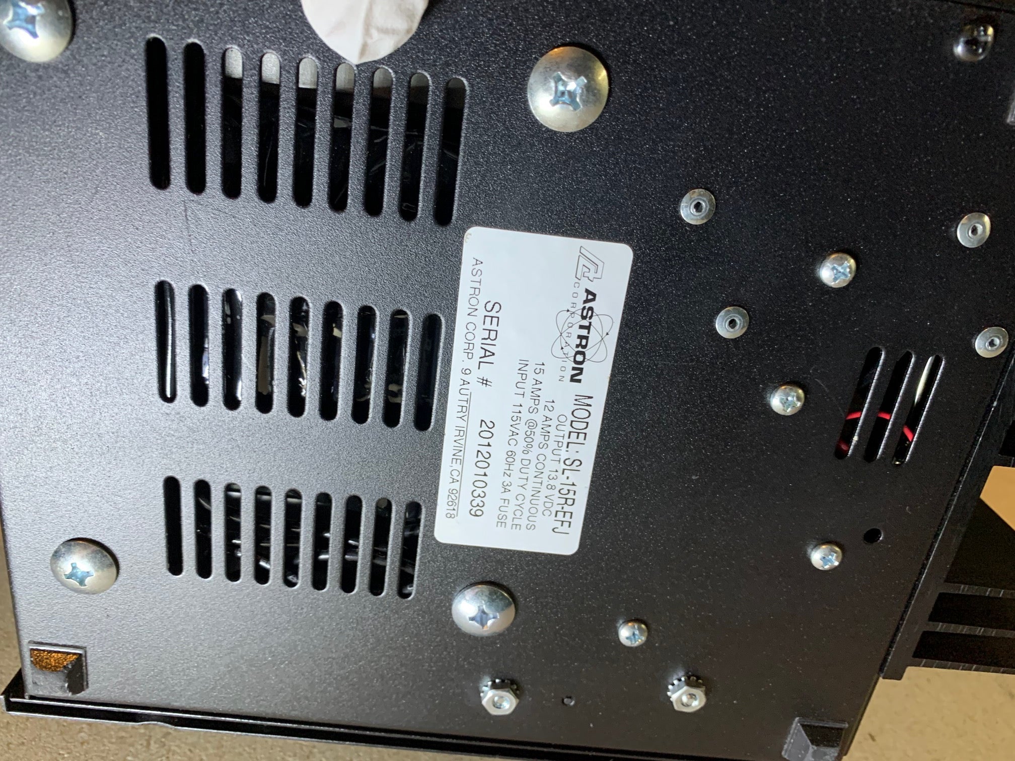 Astron SL 15R EFJ SL 15R 15 AMP Power Supply with Mounting Bracket - Reliable Power Solution for Ham Radio, CB Radio & Communication Equipment