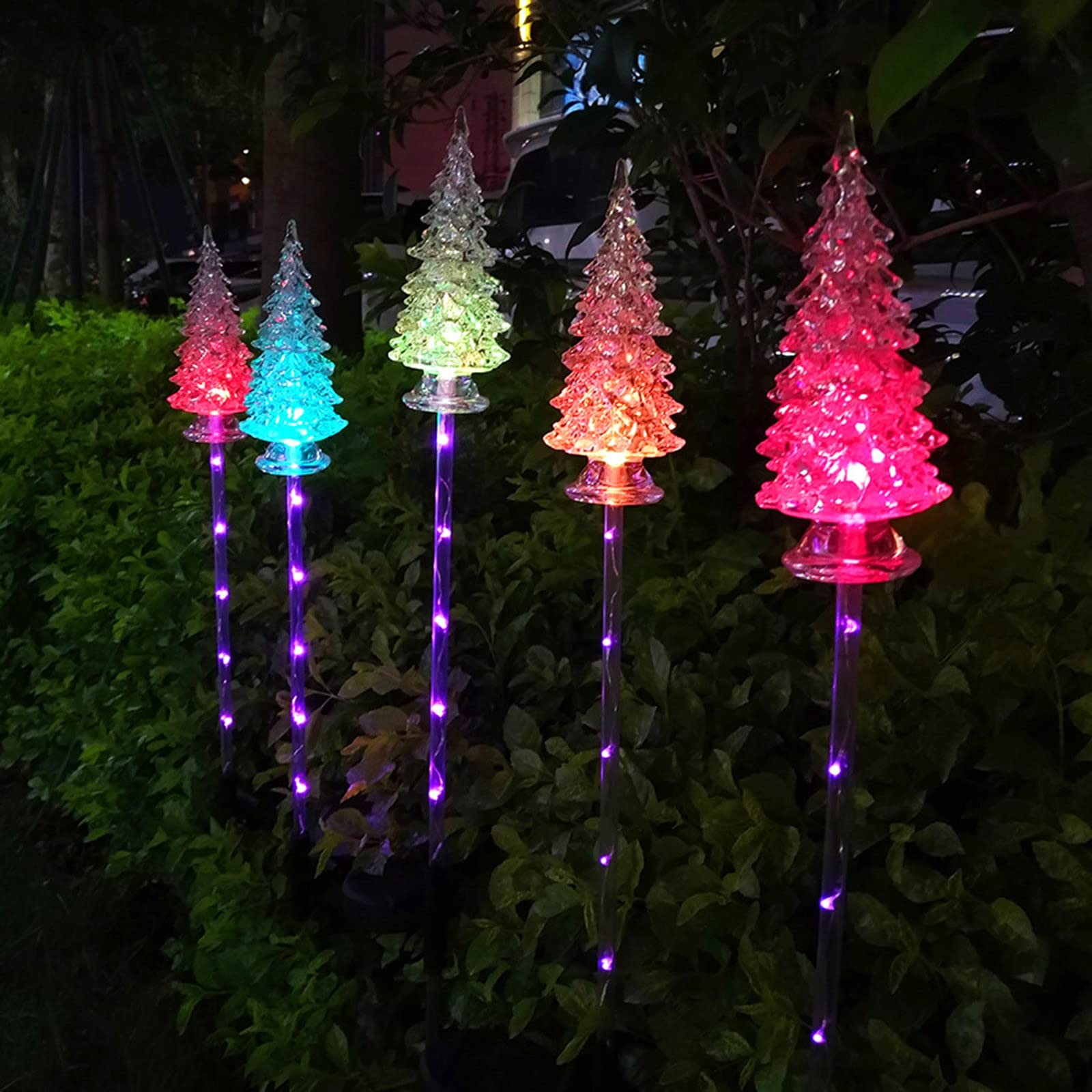 Solar Christmas Lights Outdoor - Multicolor LED Christmas Tree Plug-in Lights for Garden, Yard, and Patio Decorations | Waterproof & Energy Saving Holiday Decor for Xmas, Halloween, and Parties