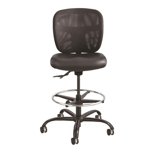 Safco 3394 Vue Mesh Back Heavy Duty Black Stool - Ergonomic Office Chair for Home & Commercial Use, Perfect for Desks, Workstations, and Waiting Areas