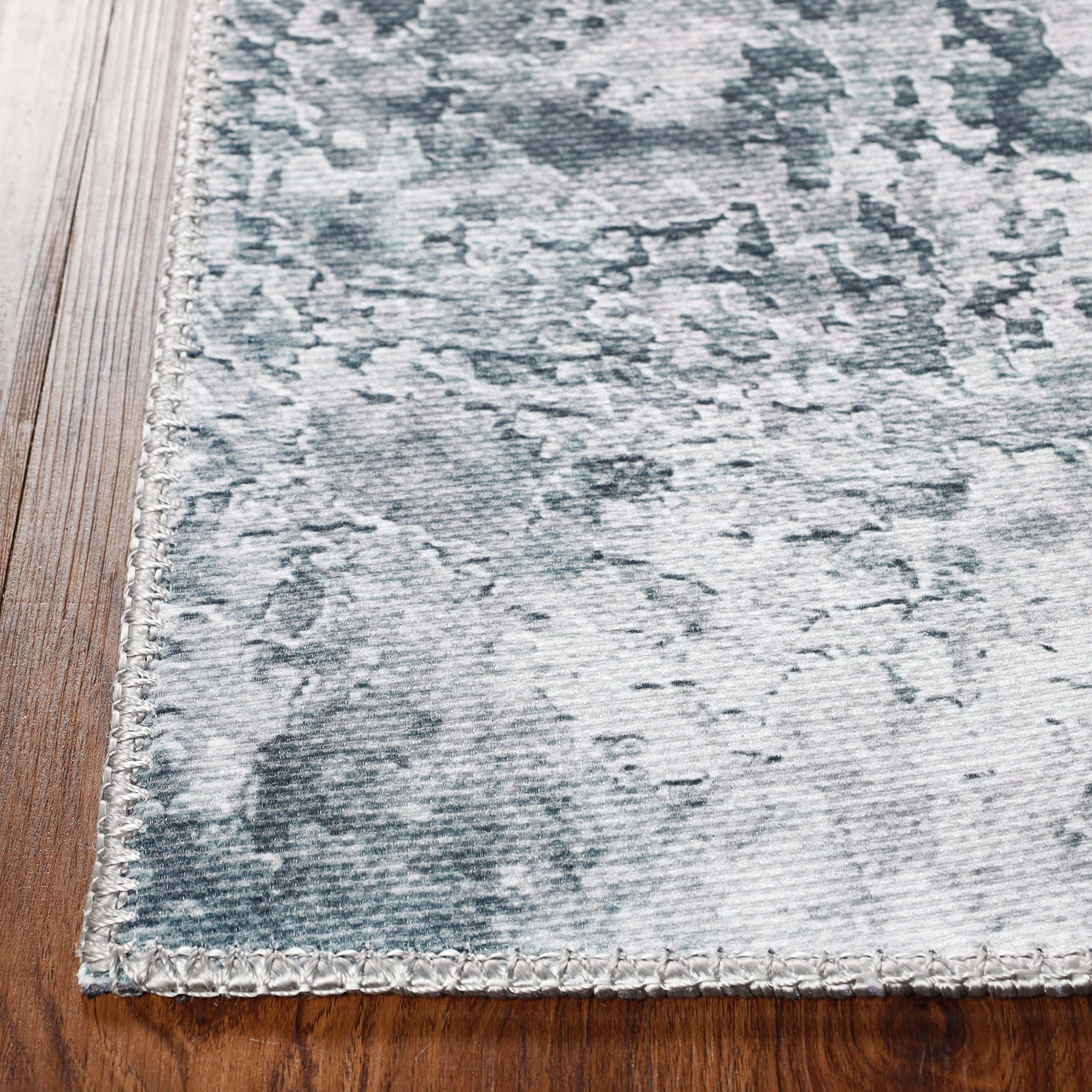 Modern Abstract Area Rug - Soft Cotton Backed Indoor Carpet for Living Room, Bedroom, Office - 7'6