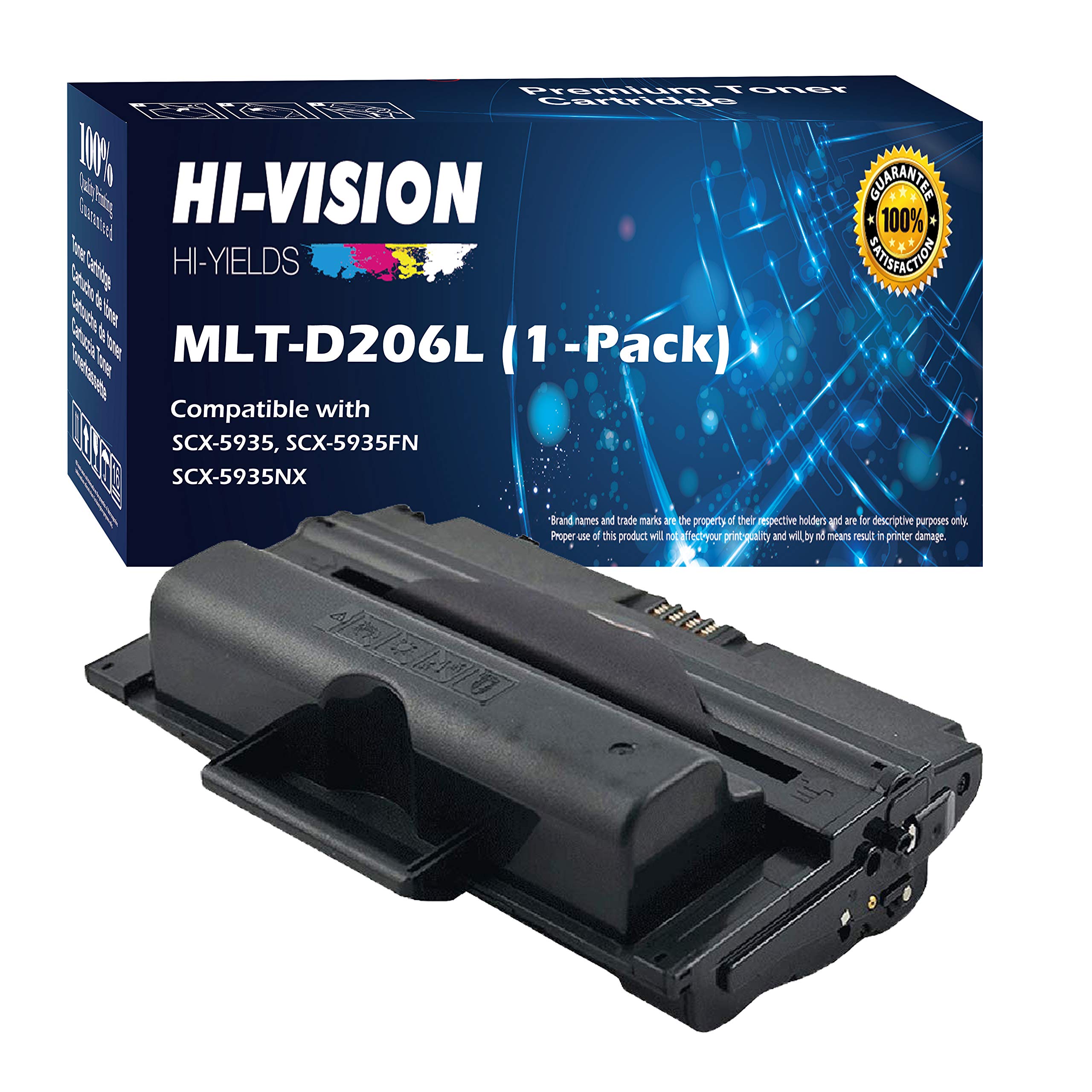 HI-Vision® MLT-D206L Black Toner Cartridge Replacement for Samsung SCX-5935 Series Laser Printers (1 Pack) - Perfect for Office Printing, Document Copies & High-Volume Printing Needs