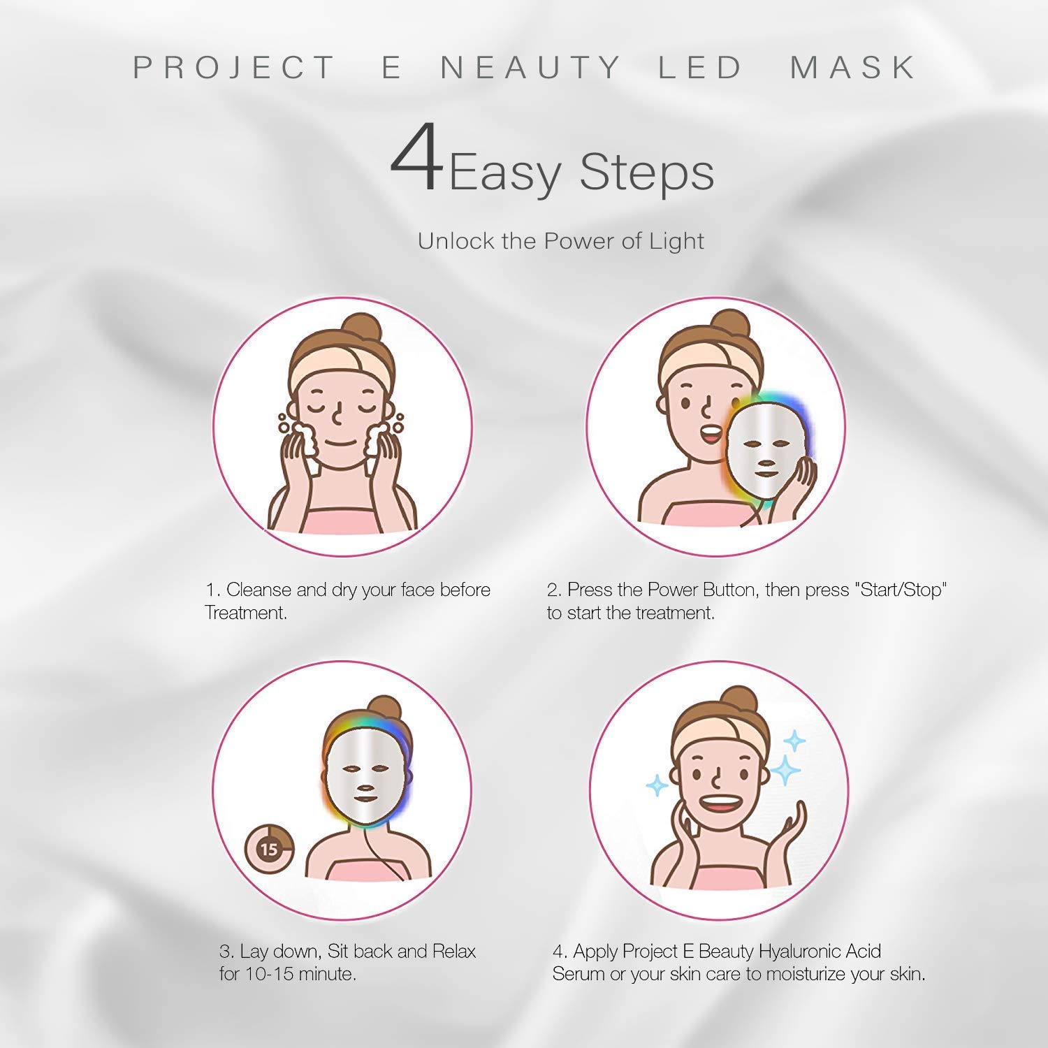 7-Color LED Face Mask for Acne & Skin Therapy - Photon Light Therapy Mask with Proven Results (White) | At-Home Facial Treatment & Anti-Aging Skincare